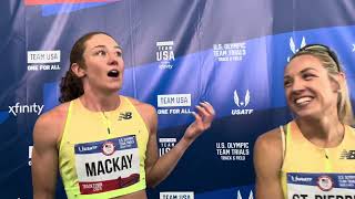 Elle St Pierre amp Emily Mackay Advance In Olympic Trials 1500m [upl. by Schram]