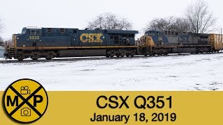 CSX Train Q351  January 18 2019  Deshler Ohio [upl. by Ivan]