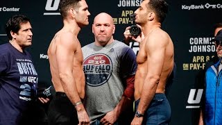 Chris Weidman vs Gegard Mousasi UFC 210 Weighin Staredown  MMA Fighting [upl. by Atteugram359]