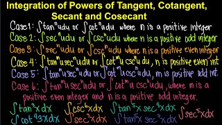 Integration of Powers of Tangent Cotangent Secant and Cosecant TagalogFilipino Math [upl. by Atekram]