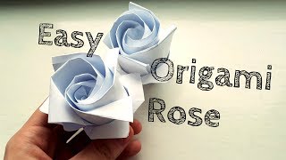 Easy Origami Rose Video Tutorial [upl. by Lemhaj]