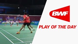 Play Of The Day  Badminton SF – Yonex Sunrise Indonesian Masters 2015 [upl. by Keenan]