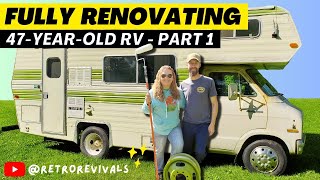 Full Renovation  Vintage Camper RV  Start to Finish  Part 1 DIY Before amp After [upl. by Acinimod]