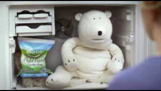 New Birds Eye Peas Advert featuring the Polar Bear  Were Only Content with 100 [upl. by Euqnomod]