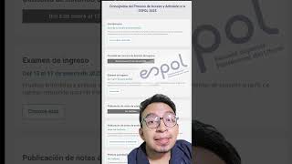 ESPOL Escuelas Politécnica de Litoral  Fechas examen he inscripciones 2025 ESPOL examenes2025 se [upl. by Oirom]