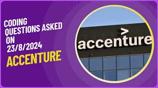 Accenture Coding Questions 2024  Coding Question asked in Accenture Exam accentureinterview [upl. by Aicsile577]