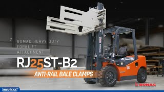 BOMAC FORKLIFT ATTACHMENT ANTI RAIL BALE CLAMPS RJ25STB2 [upl. by Merv]