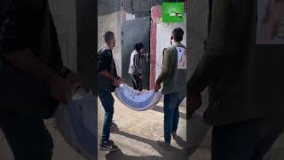 Nour alNajjar distributes sacks of flour to displaced families in Gaza512024 [upl. by Ahel]