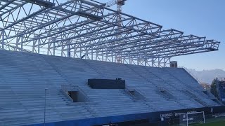 Wow AMAZING New Gewiss Stadium Renovations Update Curva Sud Morosoni Progress Roof Installations [upl. by Llehcnom]