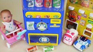 Baby Doll and Robocar Poli Anpanman Vending Machine toys [upl. by Maximilian]