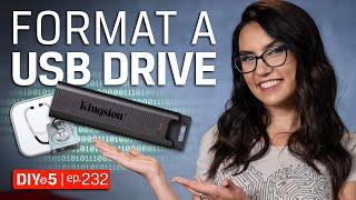 Formatting a USB drive — DIY in 5 Ep 232 [upl. by Macdonald]