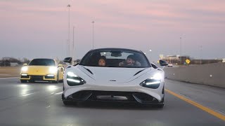 McLaren 765 LT Spider City Cruise [upl. by Anerbes709]