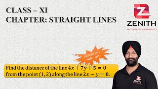 Find the distance of the line 𝟒𝒙𝟕𝒚𝟓𝟎 from the point 1 2 along the line 𝟐𝒙−𝒚𝟎 [upl. by Crockett]