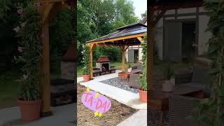 Backyard Makeover Ideas  DIY Patio Cover amp Outdoor Decor 🥰 shorts backyard homedecorideas [upl. by Magena]