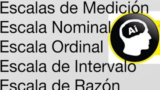 Escalas de medición estadística nominal ordinal de intervalo de razón [upl. by Attah]