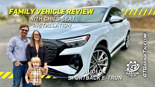 2022 Audi Q4 Sportback etron Family Review with Child Seat Installation [upl. by Noiztneb]