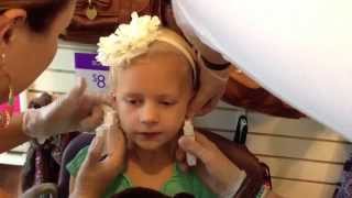 Ear Piercing at Claires 6 years old [upl. by Ramraj72]