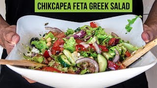 Greek Style Chickpea Feta Salad With Lemon Garlic Dressing  Super Healthy and Easy to cook Salad [upl. by Rima]