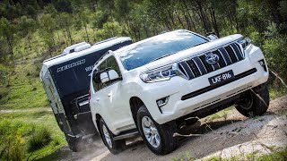 TOYOTA PRADO Test Towing KEDRON® Caravan Custom built 17 x 7ft  2535kg Tare [upl. by Ennovyahs]