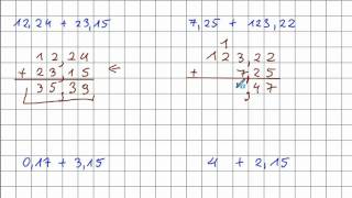 Dodawanie ułamków dziesiętnych  Matematyka Szkoła Podstawowa i Gimnazjum [upl. by Nemlaz]