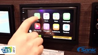 Sony XAVAX100 Double Din Car Stereo w Android Auto amp Apple CarPlay  CES 2017 [upl. by Anavlis]