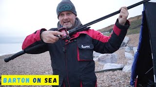 Beach Fishing  Barton on Sea  pulley dropper rig comparison with up and over [upl. by Ataner]