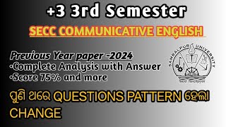 LATEST SECC QUESTION  3RD SEM 2024 SECC COMMUNICATIVE ENGLISH ANSWER DISCUSSION [upl. by Demitria]