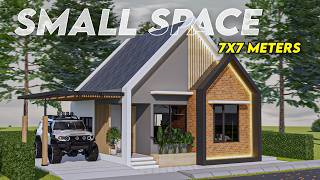 Inside The Beautiful 7x7 Meters Small House With 2 Bedroom Design [upl. by Garbe]