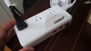 BESTEK Voltage Converter 220V to 110V Converter with 6A 4 USB Ports and UKAUUSEU Travel Adapter [upl. by Esilec]