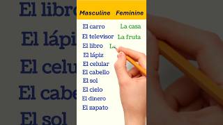 Masculine and Feminine in Spanish spanishpractice shortsfeed spanish [upl. by Anha794]