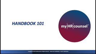 Employee Handbook 101 The Most Critical Legal Document in HR [upl. by Netnilc981]