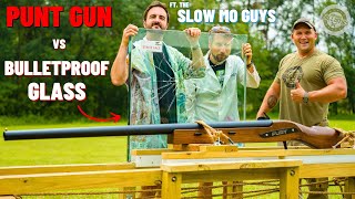 Punt Gun vs Bulletproof Glass 200000 FPS ft The Slow Mo Guys [upl. by Notsla119]