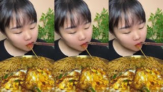 ASMR MUKBANG eating show fried noodles roasted pork egg vegetable rice yummy [upl. by Netsua]