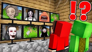 JJ and Mikey Watching for Scary LADIES on CAMERAS in Minecraft  Maizen [upl. by Latterll]