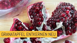 Granatapfel öffnen und entkernen ohne Sauerei Neue Version [upl. by Aillemac387]