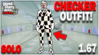 SOLO HOW TO GET FULL CHECKERBOARD OUTFIT IN GTA 5 ONLINE GTA 5 CHECKERBOARD OUTFIT GLITCH 167 [upl. by Saxon]