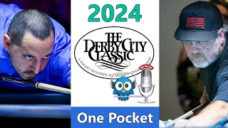 Oscar Dominguez vs Ed Hobbs  One Pocket  2024 Derby City Classic rd 2 [upl. by Oisacin901]