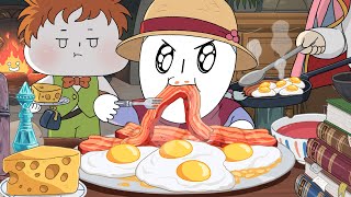 푸먹의 움직이는 성 애니먹방 하울 패러디 Howls Moving Castle Mukbang Animation ASMR [upl. by Slinkman]