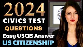 2024 USCIS Official Civics Test Questions amp Answers US Citizenship One Easy Answer Random Order [upl. by Skipper]