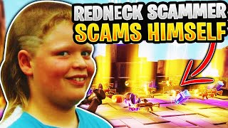 Screaming Redneck Scammer Scams Himself Scammer Gets Scammed Fortnite Save The World [upl. by Lledroc]