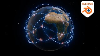 Earth Line connect effect in Blender [upl. by Kaya200]