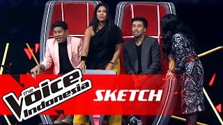 Rebutan Antar Coach Sudah Biasa  SKETCH  The Voice Indonesia GTV 2018 [upl. by Llehsem942]