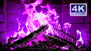 🔥 PURPLE FIREPLACE 4K Ultra HD [upl. by Baudelaire]