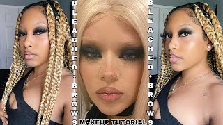 BLEACHED EYEBROWS amp SMOKEY EYE MAKEUP TUTORIAL  Spaghetti4000  Donatella Versace Inspired [upl. by Ydda268]