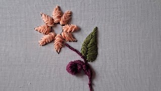 simple flower hand embroideryhand embroideryembroidery [upl. by Studner]