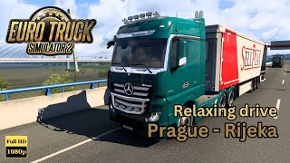 Mercedes  Euro Truck Simulator 2  Prague  Rijeka  Relaxing Drive  No Commentary [upl. by Alaaj]