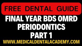 PERIODONTICS Part 1 FInal YEAR BDS LECTURES [upl. by Enida]