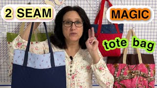 ⭐️❤️ How To Make A 2Two Seam Tote Bag  Original Magic Tote Bag EASY [upl. by Roselin]