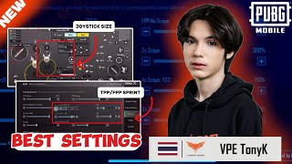 2024 BEST SENSITIVITY SETTINGS BGMI CODE  RIVIEW CONTROL amp SENSITIVITY VPE TONYK PUBG MOBILE [upl. by Sucam422]