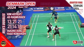 Kim Astrup  AS Rasmussen vs Takuro Hoki  Yugo Kobayashi  Denmark Open 2024  QF MD Highlights [upl. by Aerdnahs76]